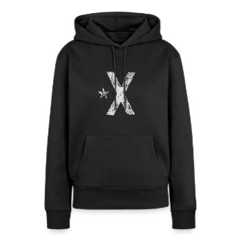 Bandera Independentista Catalana Estelada Negra - Sweat à capuche Premium bio Femme - noir - Devant - Julia (174cm)