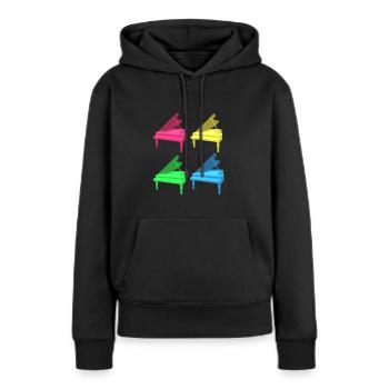 Licence de synchronisation Musique Baby Grand Piano - Sweat à capuche Premium bio Femme - noir - Devant - Julia (174cm)