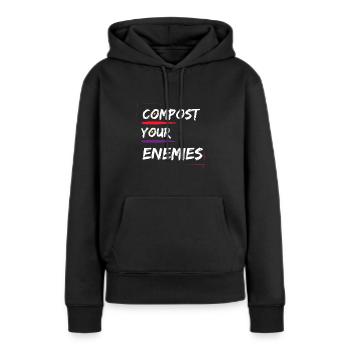 Compostez vos ennemis - Sweat à capuche Premium bio Femme - noir - Devant - Julia (174cm)