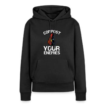 Compostez vos ennemis - Sweat à capuche Premium bio Femme - noir - Devant - Julia (174cm)