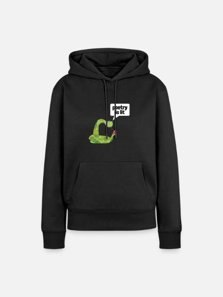 Poetry Is Lit - Frauen Premium Bio Hoodie - Schwarz