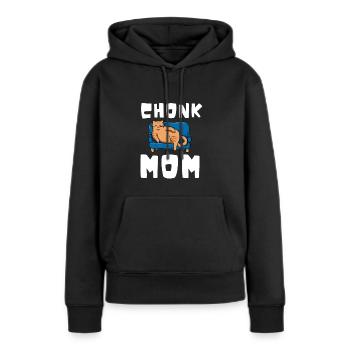 Chonk Cat Obésité - Sweat à capuche Premium bio Femme - noir - Devant - Julia (174cm)