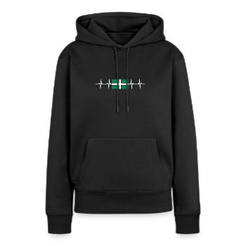 Royaume-Uni Devon Flag - Sweat à capuche Premium bio Femme - noir - Devant - Julia (174cm)