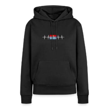 Royaume-Uni Drapeau du Grand Londres - Sweat à capuche Premium bio Femme - noir - Devant - Julia (174cm)