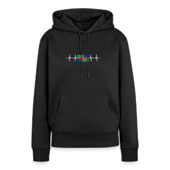 United Kingdom Lincolnshire Flag - Frauen Premium Bio Hoodie - Schwarz - Vorne - Julia (174cm)