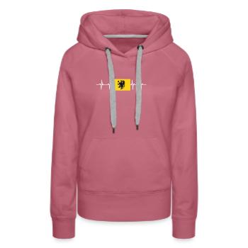 Pologne Poméranie Drapeau - Sweat à capuche Premium bio Femme - mauve - Devant - Isabella (175cm)