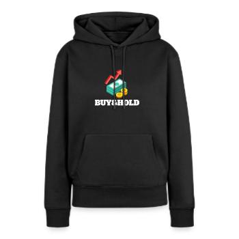 Investment Strategy Buy And Hold - Frauen Premium Bio Hoodie - Schwarz - Vorne - Julia (174cm)