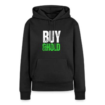Investment Strategy Buy And Hold - Frauen Premium Bio Hoodie - Schwarz - Vorne - Julia (174cm)