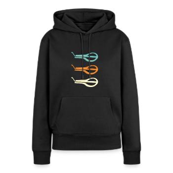 Bouche de Juif Harpe Mâchoire Harpe Basse - Sweat à capuche Premium bio Femme - noir - Devant - Julia (174cm)