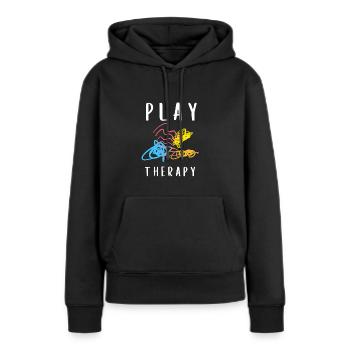 Thérapeute du jeu - Thérapeute en récréothérapie RT - Sweat à capuche Premium bio Femme - noir - Devant - Julia (174cm)