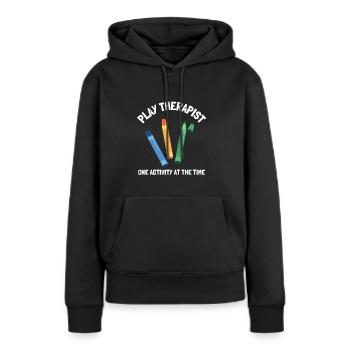Thérapeute du jeu - Thérapeute en récréothérapie RT - Sweat à capuche Premium bio Femme - noir - Devant - Julia (174cm)