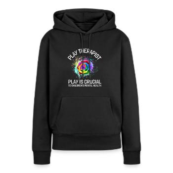Thérapeute du jeu - Thérapeute en récréothérapie RT - Sweat à capuche Premium bio Femme - noir - Devant - Julia (174cm)