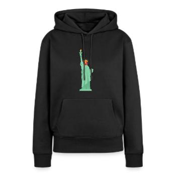 Calendrier aztèque - Quetzalcoatl - Sweat à capuche Premium bio Femme - noir - Devant - Julia (174cm)
