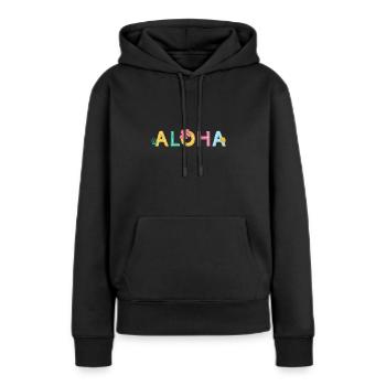 Île de Waikiki Honolulu - Sweat à capuche Premium bio Femme - noir - Devant - Julia (174cm)