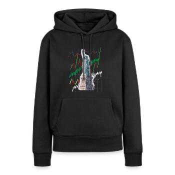 NY Stock Exchange Bull - Frauen Premium Bio Hoodie - Schwarz - Vorne - Julia (174cm)