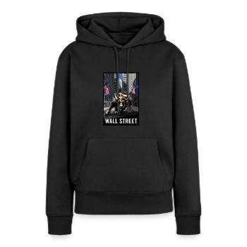 NY Stock Exchange Bull - Frauen Premium Bio Hoodie - Schwarz - Vorne - Julia (174cm)