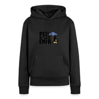 Bureau sarcastique - Par mon dernier e-mail - Sweat à capuche Premium bio Femme - noir - Devant - Julia (174cm)