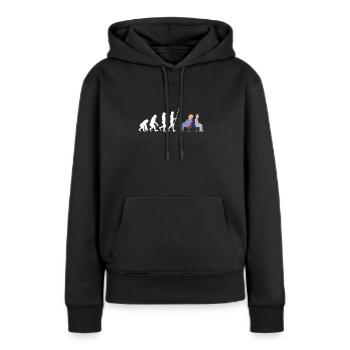 Bureau sarcastique - Par mon dernier e-mail - Sweat à capuche Premium bio Femme - noir - Devant - Julia (174cm)