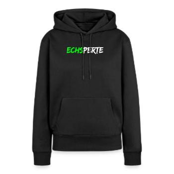 Echsperte - Experte, lustiger Wortwitz - Frauen Premium Bio Hoodie - Schwarz - Vorne - Julia (174cm)