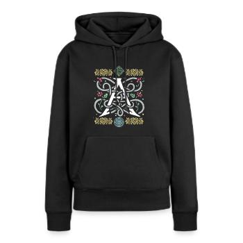 A - Sweat à capuche Premium bio Femme - noir - Devant - Julia (174cm)