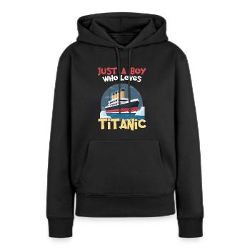 Les Titanic Ship Boys qui adorent le RMS Titanic - Sweat à capuche Premium bio Femme - noir - Devant - Julia (174cm)