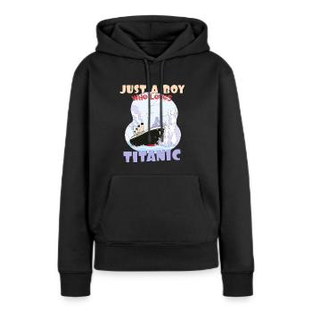 Les Titanic Ship Boys qui adorent le RMS Titanic - Sweat à capuche Premium bio Femme - noir - Devant - Julia (174cm)