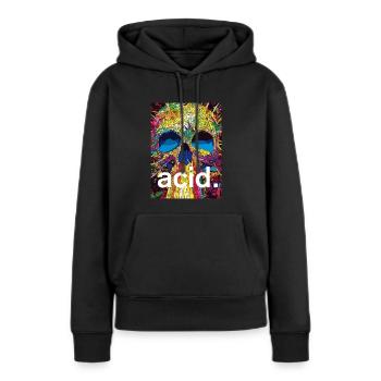 acid. skull - Frauen Premium Bio Hoodie - Schwarz - Vorne - Julia (174cm)