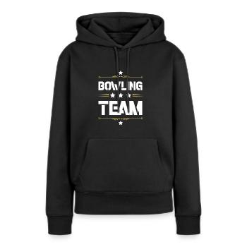 Bowling Team - Frauen Premium Bio Hoodie - Schwarz - Vorne - Julia (174cm)