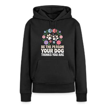 Funny Humorous Dog Quote - Women’s Premium Organic Hoodie - black - Front - Julia (174cm)