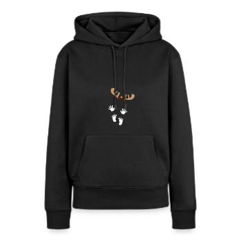 Cadeau Femme enceinte Grossesse Enceinte - Sweat à capuche Premium bio Femme - noir - Devant - Julia (174cm)