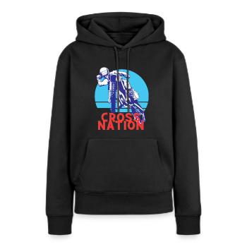 Cross Nation - Frauen Premium Bio Hoodie - Schwarz - Vorne - Julia (174cm)