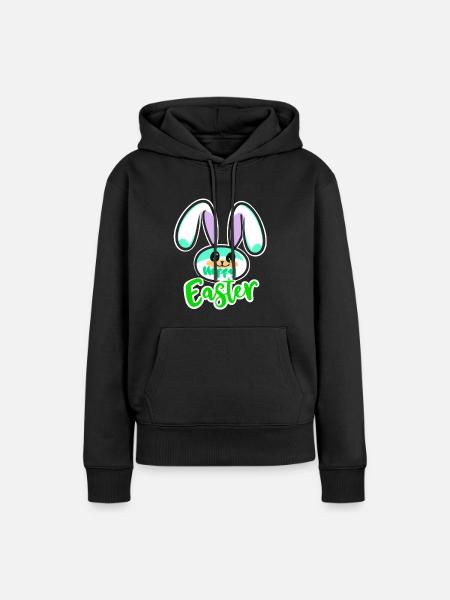 Cooler Osterhase - Frauen Premium Bio Hoodie - Schwarz