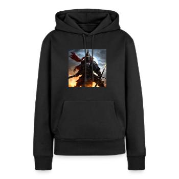 Guerrier 2 - Sweat à capuche Premium bio Femme - noir - Devant - Julia (174cm)