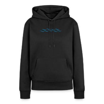 Waves - Women’s Premium Organic Hoodie - black - Front - Julia (174cm)
