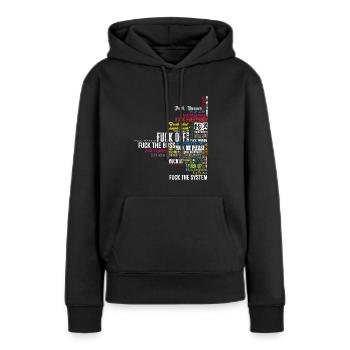 Fuck off - Frauen Premium Bio Hoodie - Schwarz - Vorne - Julia (174cm)