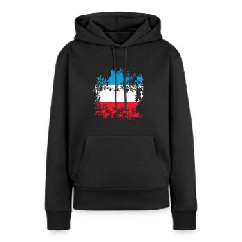 Drapeau Luxembourg Luxembourg - Sweat à capuche Premium bio Femme - noir - Devant - Julia (174cm)