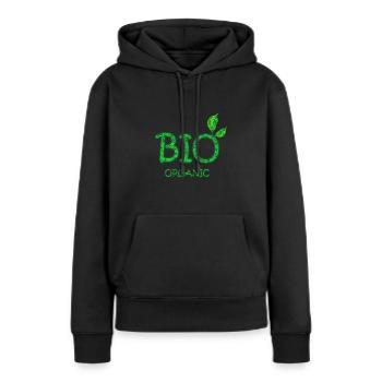 Bio - Sweat à capuche Premium bio Femme - noir - Devant - Julia (174cm)