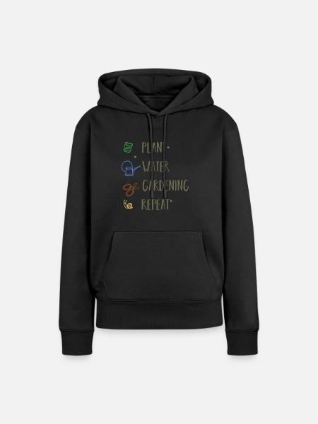 Gartenliebe - Frauen Premium Bio Hoodie - Schwarz