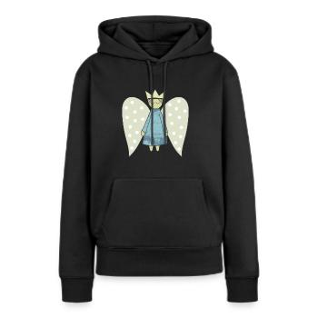 Der Flug des Weihnachtsengels - Frauen Premium Bio Hoodie - Schwarz - Vorne - Julia (174cm)