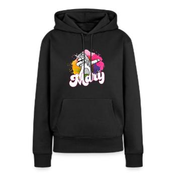MARY - Beautiful name with dabbing unicorn - Women’s Premium Organic Hoodie - black - Front - Julia (174cm)