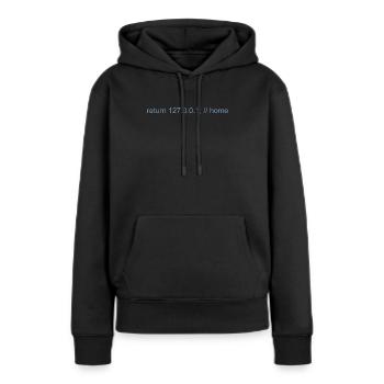 Programmeur Nerd IT Joke Développeur Accueil - Sweat à capuche Premium bio Femme - noir - Devant - Julia (174cm)