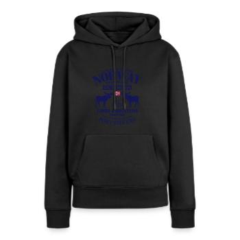 Moose - Telemark Norway - Frauen Premium Bio Hoodie - Schwarz - Vorne - Julia (174cm)