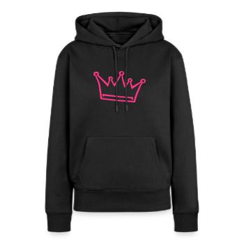 couronne, princesse, prince - Sweat à capuche Premium bio Femme - noir - Devant - Julia (174cm)