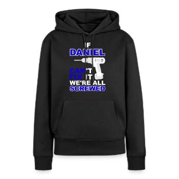 Daniel - Frauen Premium Bio Hoodie - Schwarz - Vorne - Julia (174cm)