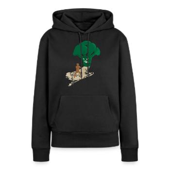Endgegner Brokkoli - Frauen Premium Bio Hoodie - Schwarz - Vorne - Julia (174cm)