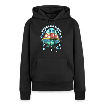 OVNI - Sweat à capuche Premium bio Femme - noir - Devant - Julia (174cm)