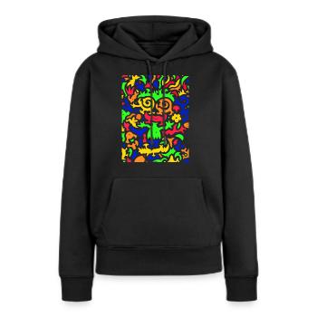 Die Blume und die Biene - Frauen Premium Bio Hoodie - Schwarz - Vorne - Julia (174cm)