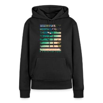 Kroatien Kroatien Hrvatska Kroatien Kroaten Paradies - Frauen Premium Bio Hoodie - Schwarz - Vorne - Julia (174cm)