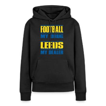 Leeds - Sweat à capuche Premium bio Femme - noir - Devant - Julia (174cm)
