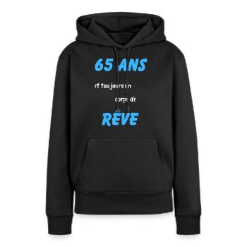 65 ans et toujours un corps de rêve - Sweat à capuche Premium bio Femme - noir - Devant - Julia (174cm)